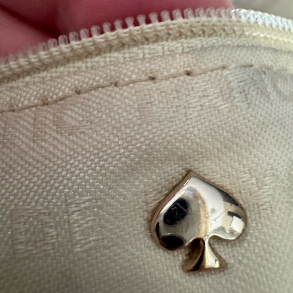 Kate Spade Beige linen  and White Leather Satchel - Picture 11 of 15